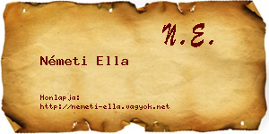 Németi Ella névjegykártya